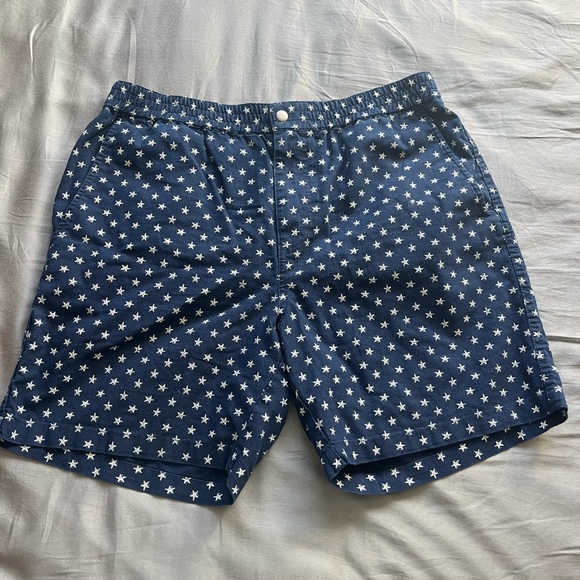 J crew, Navy blue and white stared shorts - Picture 1 of 3
